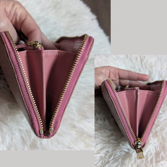 Miu Miu, Croc Embossed Leather Continental Wallet, Pink - Picture 9 of 12